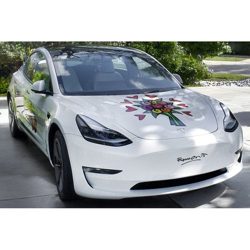 2022 Tesla Model 3 with Romero Britto Art