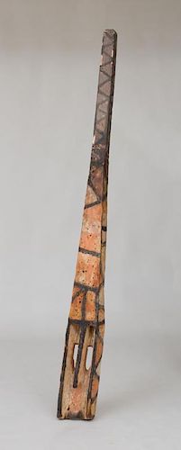 AFRICAN CARVED AND PAINTED WOOD TALL CEREMONIAL MASK