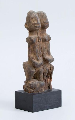 AFRICAN CARVED HARDWOOD MODEL OF A DOGON COUPLE