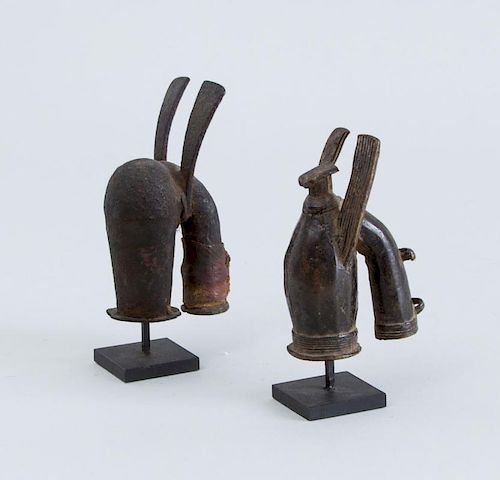 TWO METAL FIGURAL OBJECTS, POSSIBLY WEST AFRICAN