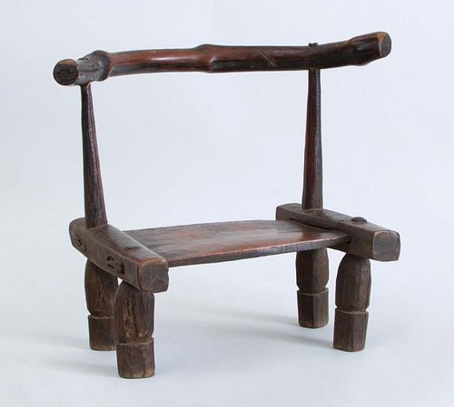 AFRICAN CARVED HARDWOOD CHILD'S CHAIR