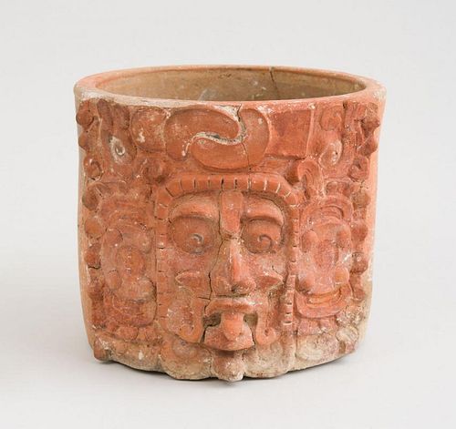MAYAN RELIEF CARVED TERRACOTTA BOWL