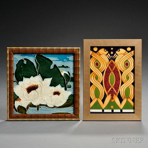 Two Framed Decorative Tiles