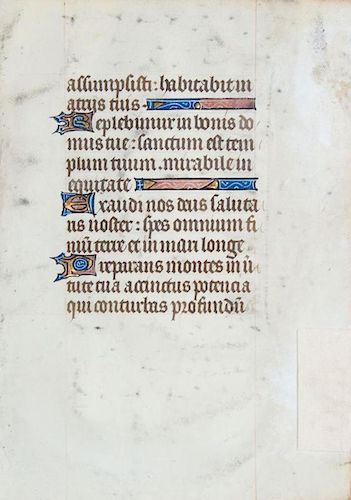POSSIBLY FRENCH SCHOOL: PSALTER MANUSCRIPT PAGE