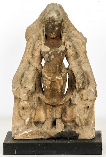 Antique Indian Carved Stone Vishnu Stele