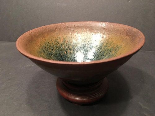 ANTIQUE Chinese SONG 'Hare's Fur' Stone Ware Bowl, SONG Dynasty