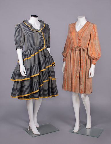 ONE BALENCIAGA & ONE BOB MACKIE DAY DRESS, PARIS & USA, 1970s-1980s