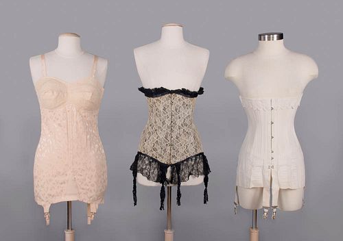 ONE MERRY WIDOW & TWO UNDERBUST CORSETS, AMERICA, 1910-1930s