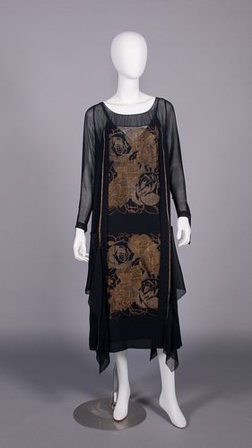 SILK & LAME’ EVENING DRESS, c. 1923
