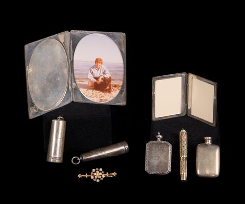 COLLECTION OF GOLD & SILVER MINIATURE ACCESSORIES, ENGLAND & USA, 20TH C