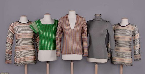 FIVE MISSONI KNIT TOPS, ITALY, 1974-1979