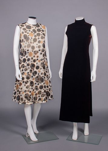 TWO PIERRE CARDIN PARTY DRESSES, PARIS, 1970s