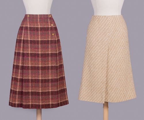 COUTURE & READY TO WEAR CHANEL WOOL SKIRTS, PARIS, 1970s