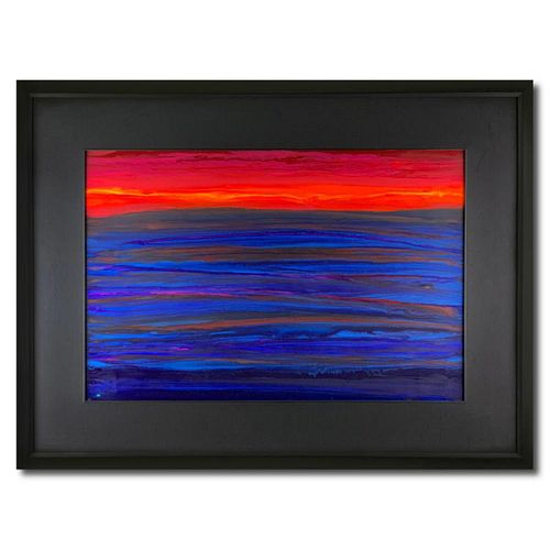 Wyland, "Poipu Dawn" Framed Original Painting on Board, Hand Signed with Letter of Authenticity.