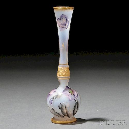 Daum Enameled Glass Vase
