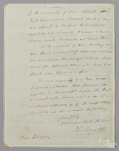 Philip Schuyler signed letter, dated December 1