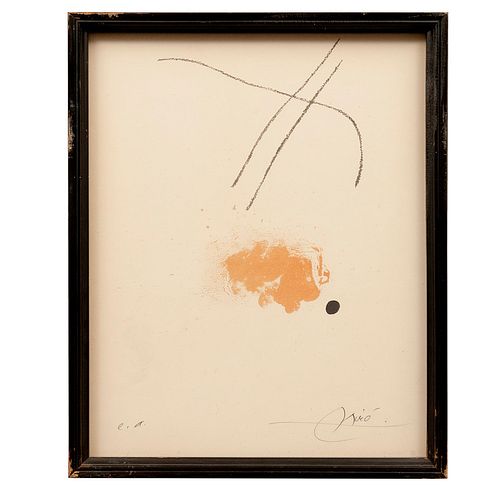 JOAN MIRÓ, Sin título, de la carpeta Je travaille comme un jardnier, 1963, Firmada, Litografía e. a., 39 x 31 cm medidas totales
