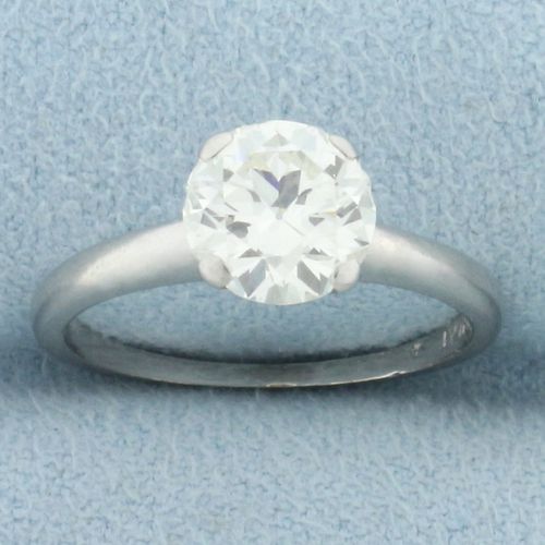 Antique 1.5ct Old European Cut Diamond Solitaire Engagement Ring in Platinum