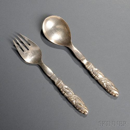 Georg Jensen Serving Fork and Spoon