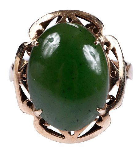 14kt. Green Jade Ring