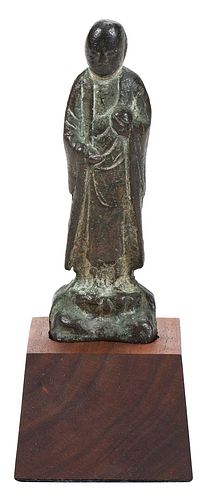 Japanese Bronze Jizo Bosatsu Figure on Stand