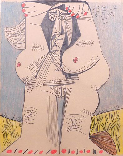 Pablo Picasso, Attributed: Standing Nude Woman