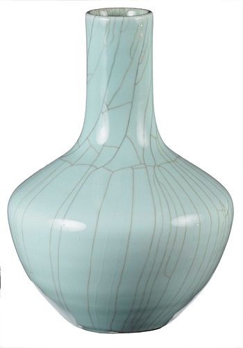 Chinese Guan Style Celadon Glazed Vase