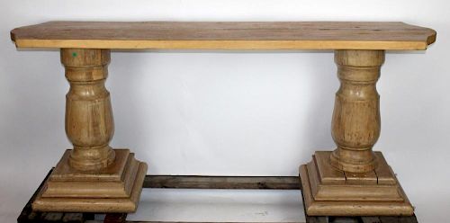 Double pedestal console table