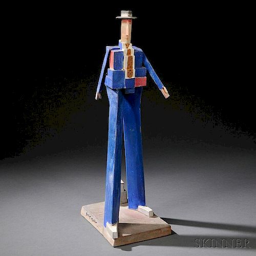Gustav Miller (American, b. 1940) " Blue Suit" Figural Art