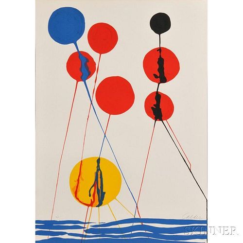 Alexander Calder (American, 1898-1976) Print      Untitled (Spheres and Waves)