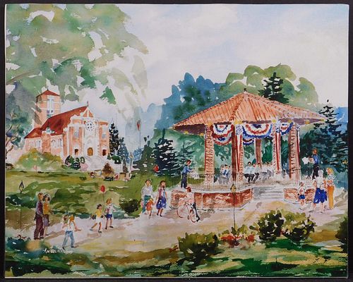 Angelina Wood:  Franklin Common,  4th of July, Franklin, Massachusetts
