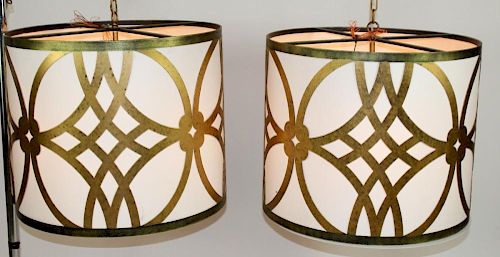 Lot of 2 Modern cylinder chandeliers