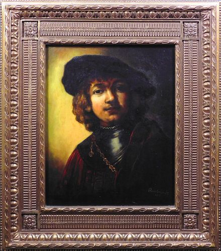 Rembrandt Harmenszoon Van Rijn, After: Tronie of a Young Man with Gorget and Beret