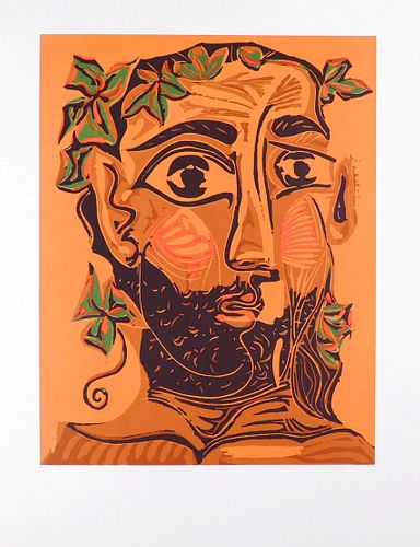Pablo Picasso:  Bearded Man with Crown of Leaves