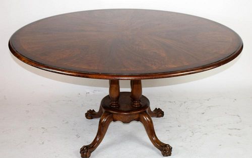 Mahogany 60" round table with compass rose