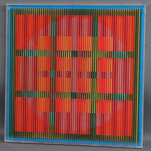 William White Leete (American, b. 1929) Painting      Optical Composition