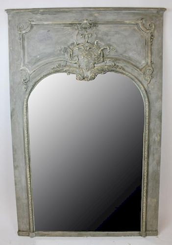 French Regency painted trumeau mirror
