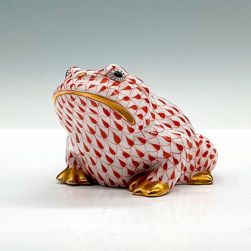 Herend Porcelain Red Figurine, Frog Toad