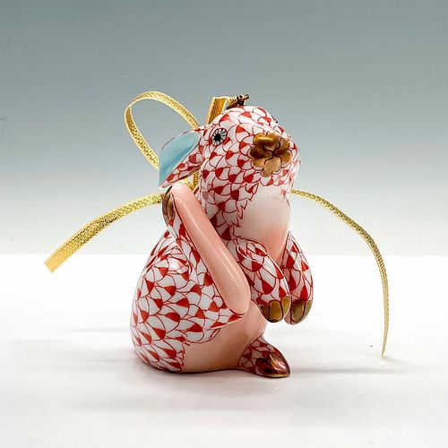 Herend Porcelain Red Figurine Ornament, Rabbit
