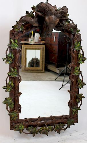 Ram's head mirror with oak leaf & acorn detail