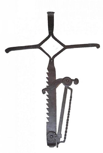 18th century Italian hand forged iron cross