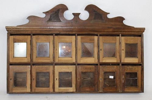 French Provincial mailbox cabinet in walnut