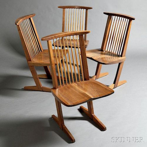 Four George Nakashima (1905-1990) Conoid Chairs