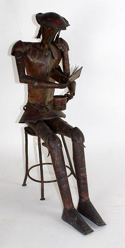 Don Quixote  sculpture in copper