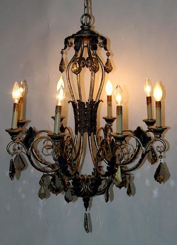 8-arm acanthus scroll chandelier