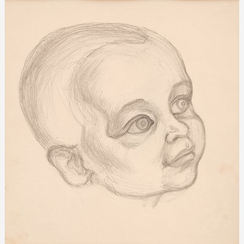  Thomas Hart Benton "Sketch of Anthony Benton Gude" Graphite (ca. 1964)
