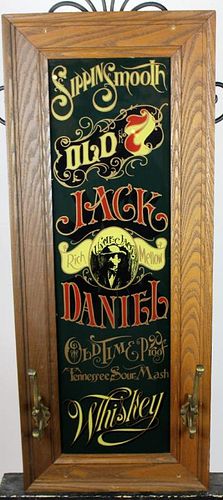 Jack Daniels reverse painted mirror with coat rack