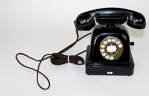Vintage black rotary telephone