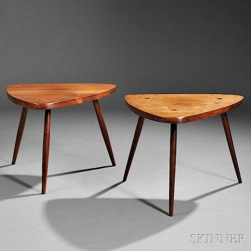 Two George Nakashima (1905-1990) Wohl End Tables