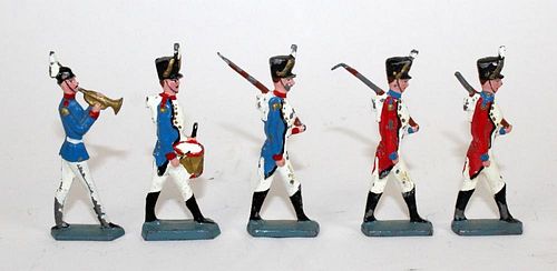 Lot of 5 painted pewter miniature figurines